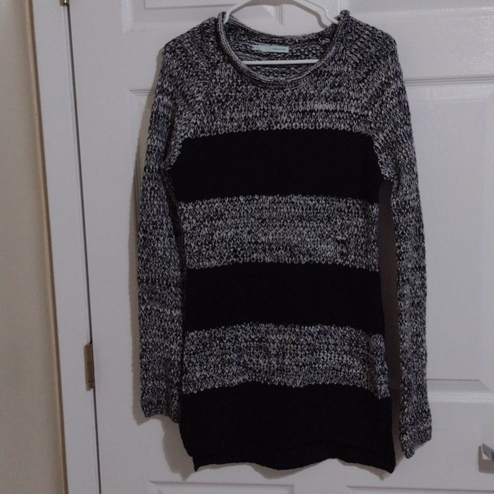 Maurices medium women's black and gray striped sweater dress